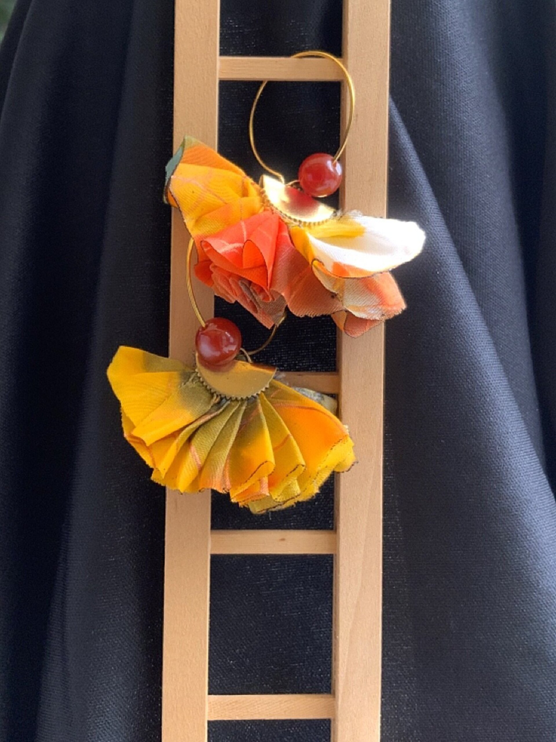 Pendientes flamenca seda - 2